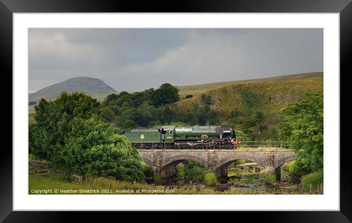 Royal Scot steam engine passing Pen-y-Ghent Framed Mounted Print by Heather Sheldrick