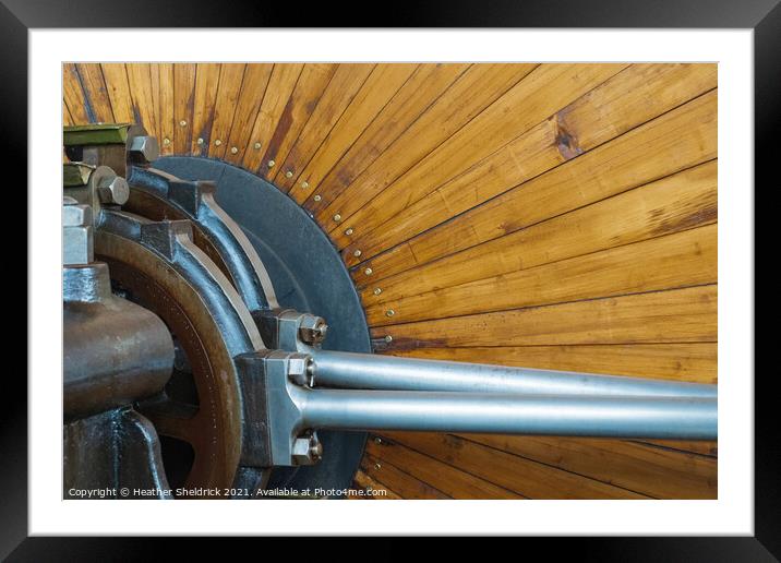 Bancroft Mill Flywheel Close-up Framed Mounted Print by Heather Sheldrick
