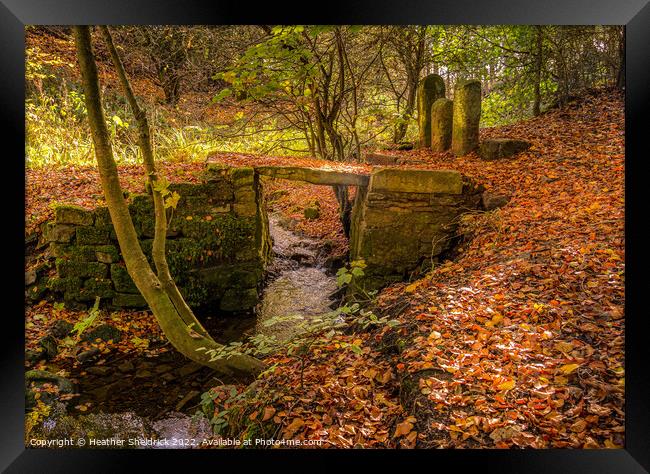Ancient Bridge in Autumn Framed Print by Heather Sheldrick