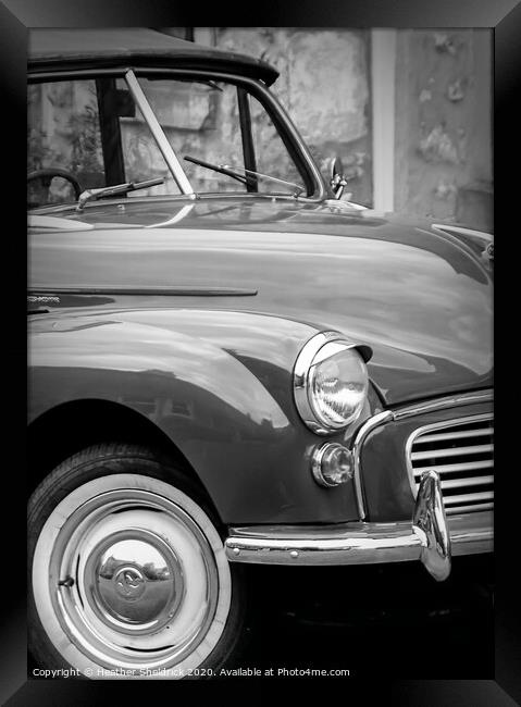 Classic British Morris Minor Car Framed Print by Heather Sheldrick