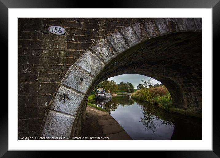 Traditional Leeds and Liverpool barge seen through Framed Mounted Print by Heather Sheldrick