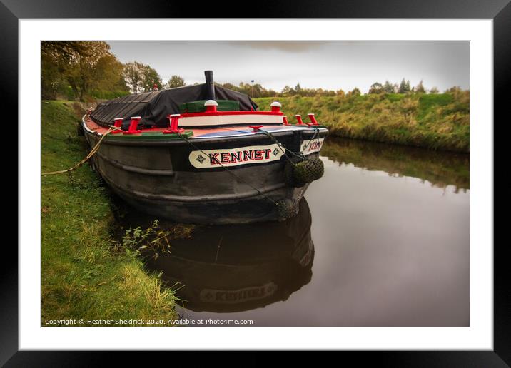 Liverpool Short Boat on Leeds and Liverpool canal Framed Mounted Print by Heather Sheldrick
