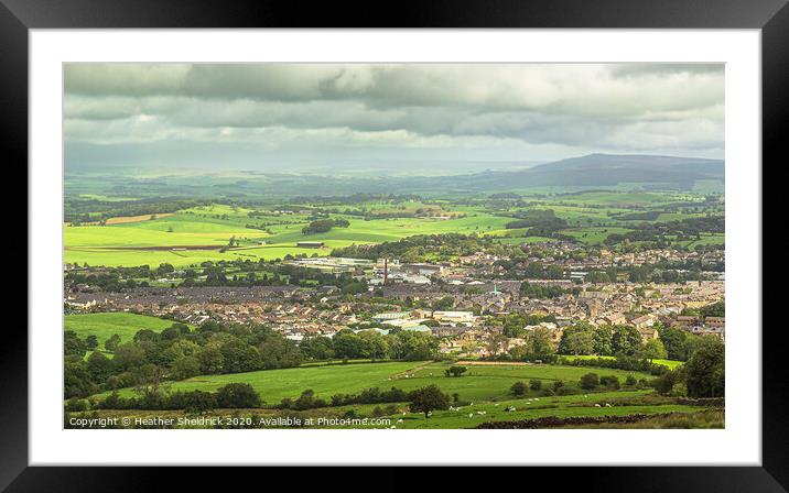 Barnoldswick, Lancashire with Yorkshire Dales in d Framed Mounted Print by Heather Sheldrick