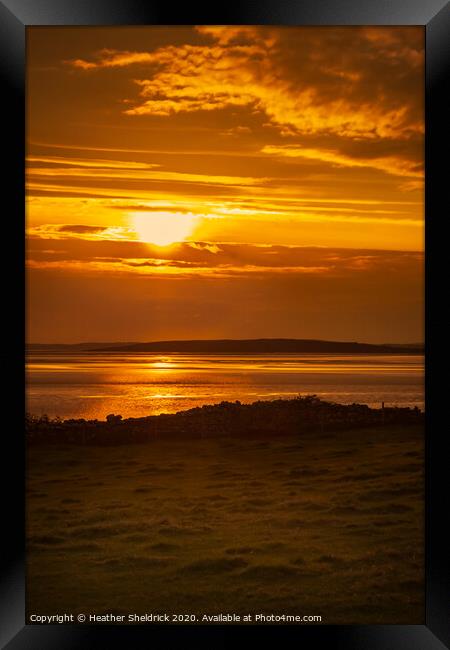 Shell Island, Llanbedr, sunset over Ceredigion Bay Framed Print by Heather Sheldrick