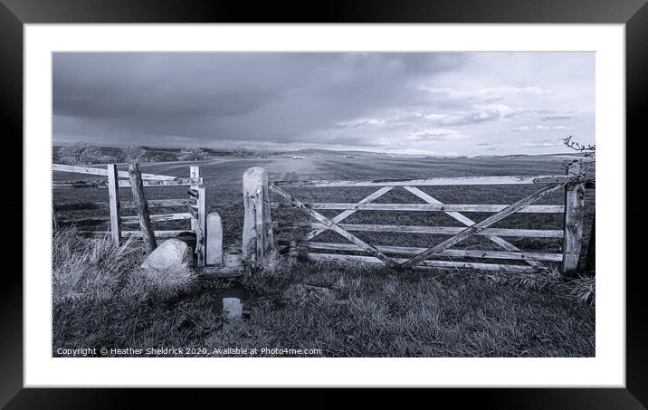 Stile and footpath looking towards Yorkshire Dales Framed Mounted Print by Heather Sheldrick