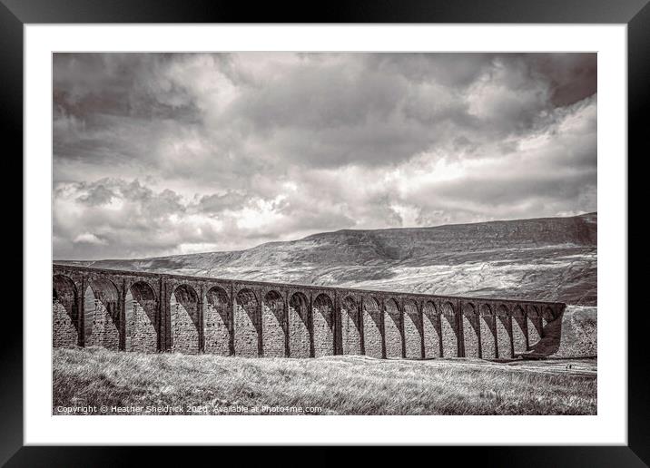 Ribblehead Railway Viaduct, Yorkshire Dales, Monoc Framed Mounted Print by Heather Sheldrick