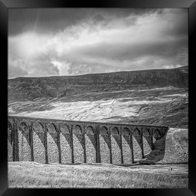 Ribblehead Railway Viaduct, Yorkshire Dales, Black Framed Print by Heather Sheldrick