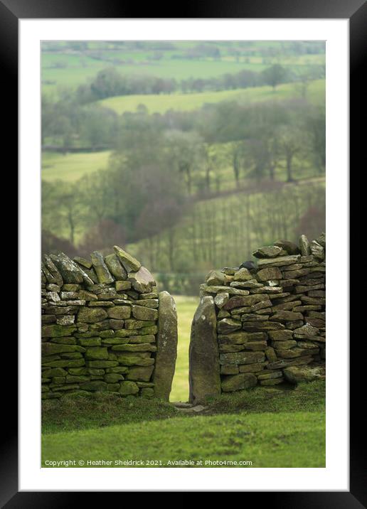 Drystone wall and stile Framed Mounted Print by Heather Sheldrick