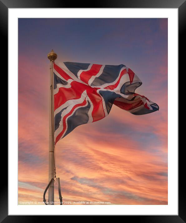 Union Jack at sunrise Framed Mounted Print by Heather Sheldrick