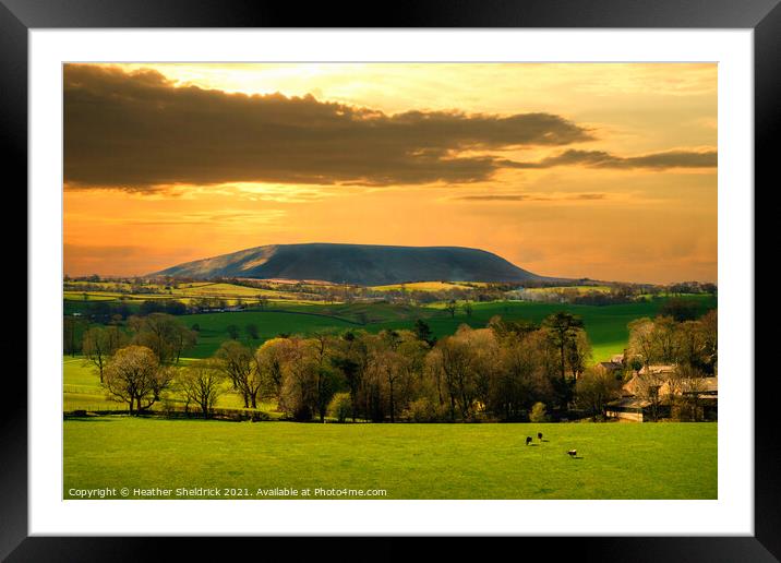Old Pendle Sunset Framed Mounted Print by Heather Sheldrick