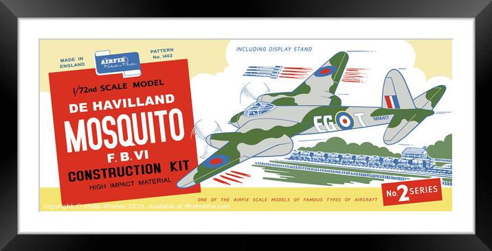 Airfix de Havilland Mosquito (licensed by Hornby) Framed Mounted Print by Phillip Rhodes
