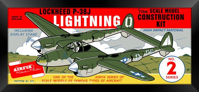 Airfix Lockheed P38 Lightning (licensed by Hornby) Framed Print by Phillip Rhodes