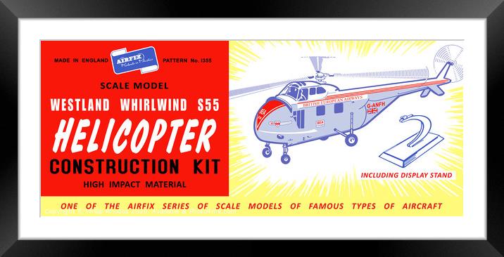 Airfix Westland Whirlwind Helicopter (licensed by Hornby) Framed Mounted Print by Phillip Rhodes