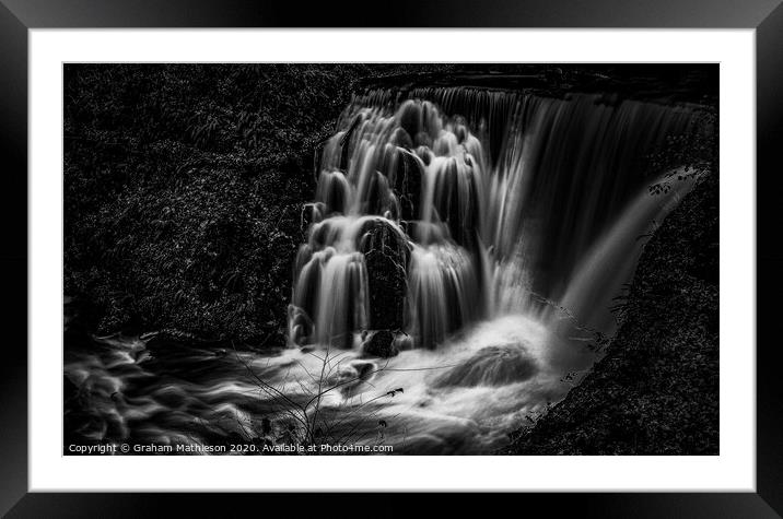 Black and white falls  Framed Mounted Print by Graham Mathieson