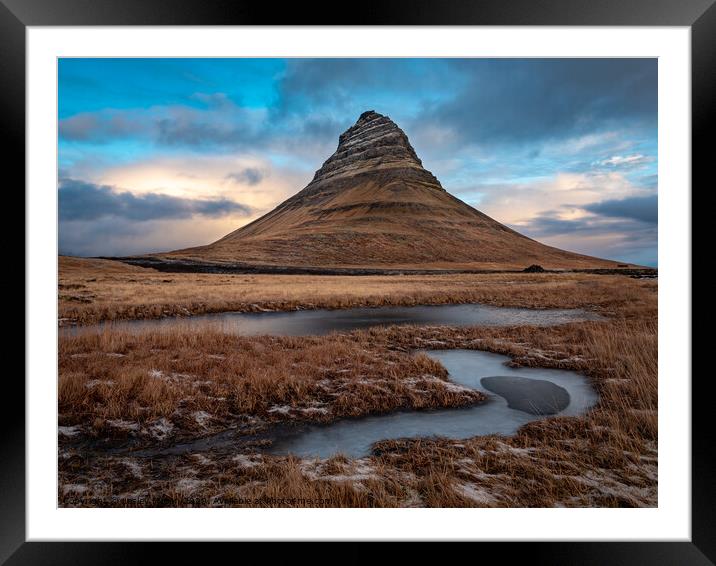 Kirkjuvell Mountain, Iceland Framed Mounted Print by Lesley Moran