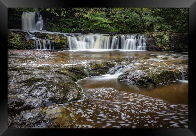 Waterfall Framed Print by Lesley Moran