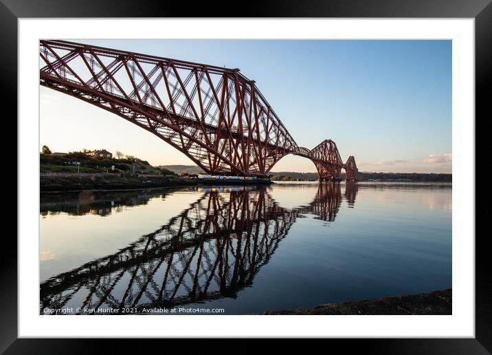 Reflections of the Iconic Forth Rail Bridge Framed Mounted Print by Ken Hunter