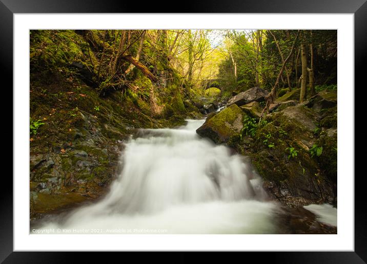 Waterfall at Mill Glen Framed Mounted Print by Ken Hunter