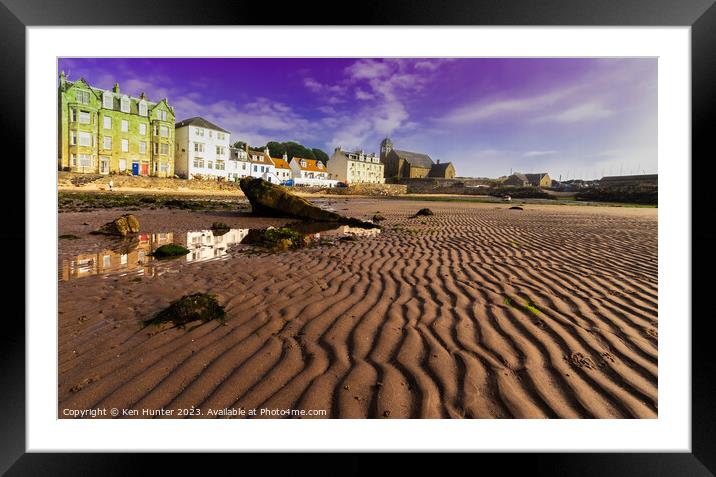 Reflections at Salmon Rock (Kinghorn Beach) Framed Mounted Print by Ken Hunter