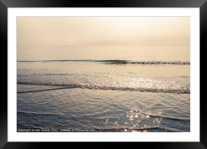 Morning Fog and Lapping Tide  Framed Mounted Print by Ken Hunter