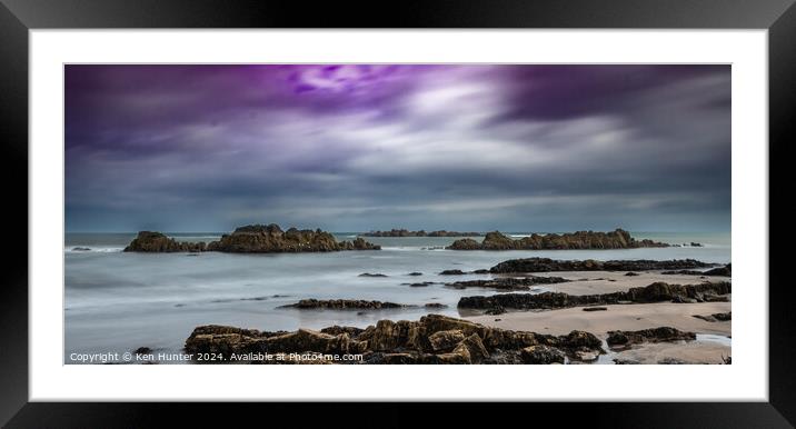 Seascape of Rock and Mood Framed Mounted Print by Ken Hunter