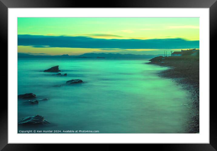 Winter Sunset at West Wemyss Beach Framed Mounted Print by Ken Hunter