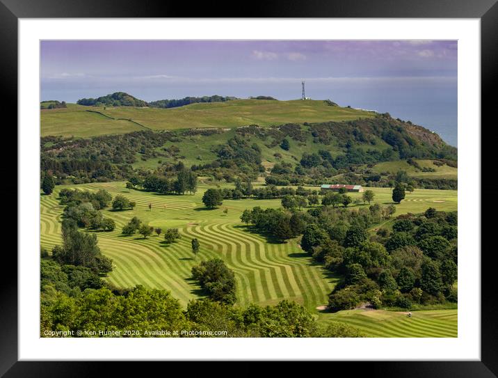 Mow Lines on the Golf Course Framed Mounted Print by Ken Hunter