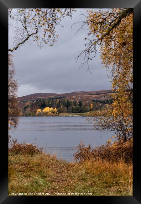 Loch Rannoch in Autumn Framed Print by Ken Hunter