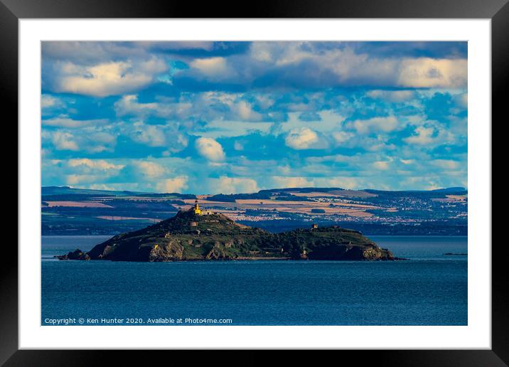 Inchkeith Island, River Forth Estuary Framed Mounted Print by Ken Hunter