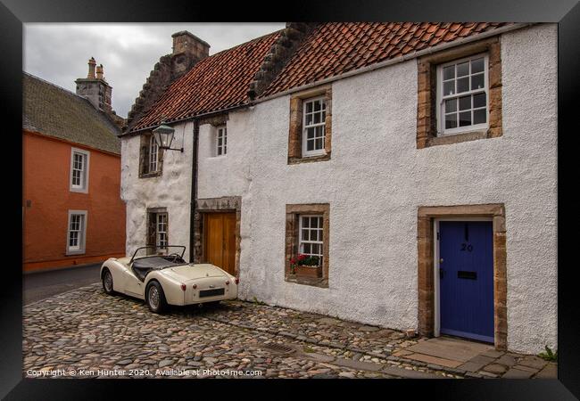 The Classic Old Village and Classic Car Framed Print by Ken Hunter