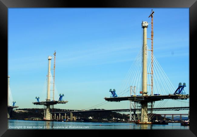 Building the Queensferry Crossing Framed Print by Ken Hunter