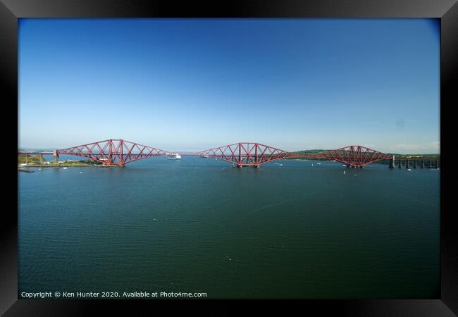 The Forth Rail Iconic Bridge in Summer Framed Print by Ken Hunter