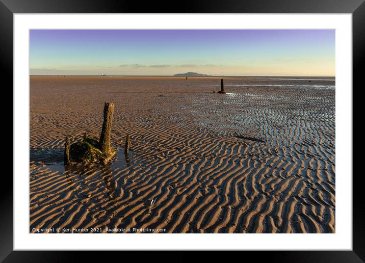Low Tide at Pettycur Beach Framed Mounted Print by Ken Hunter