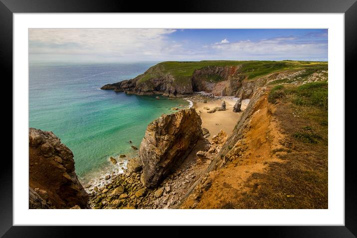 Flimston Bay, Pembs. Framed Mounted Print by Paddy Art
