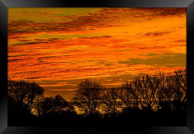 Sunrise over Amroth Framed Print by Paddy Art