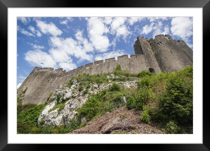 Pembroke Castle, North East Wall Framed Mounted Print by Paddy Art