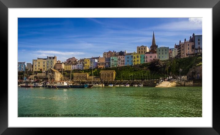 Approach to Tenby Harbour Framed Mounted Print by Paddy Art