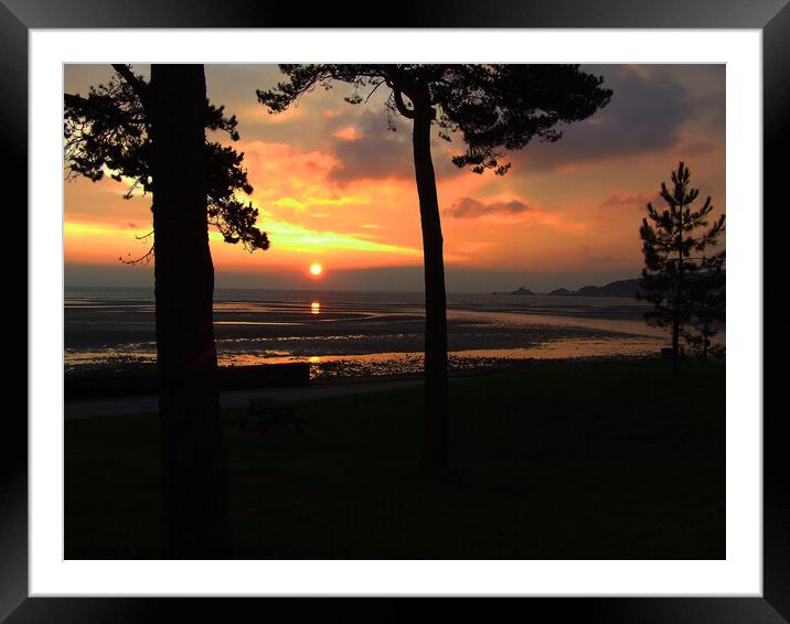 Mumbles Sunrise Framed Mounted Print by Paddy Art