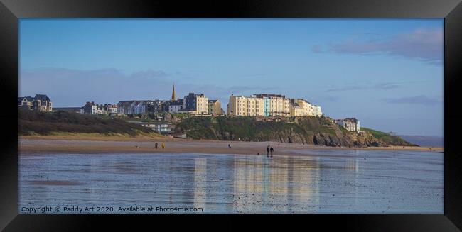 Approaching Tenby - South Beach View Framed Print by Paddy Art