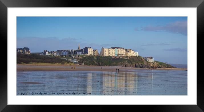Approaching Tenby - South Beach View Framed Mounted Print by Paddy Art