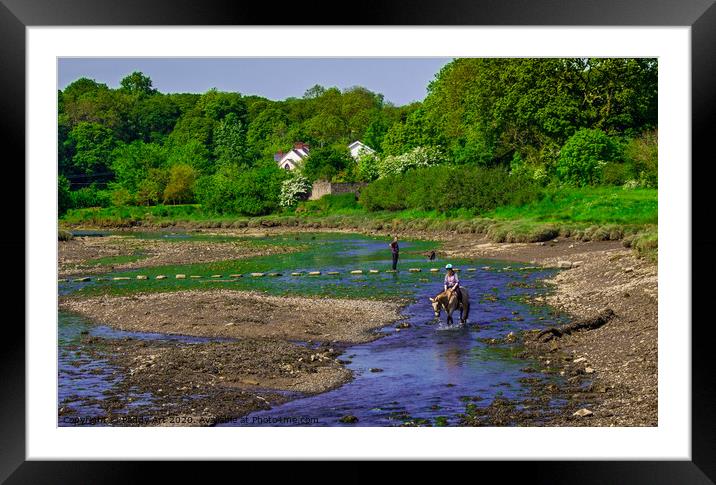 Watering the Horse at Cresswell - Pembrokeshire Framed Mounted Print by Paddy Art