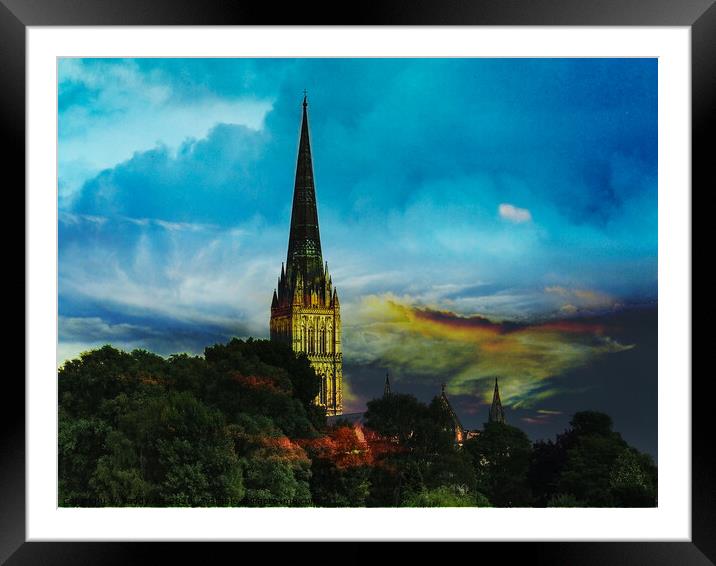 Salisbury Cathedral Standing Tall Framed Mounted Print by Paddy Art