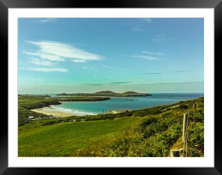 Whitesands Bay and Ramsey Island from Carn Llidi Framed Mounted Print by Paddy Art