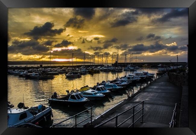 Saundersfoot Harbour - Welcome to the Day Framed Print by Paddy Art