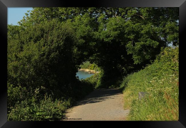 Through the Keyhole to Wiseman's Bridge - Pembrokeshire Coast Path Framed Print by Paddy Art