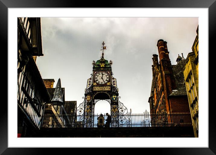 ''Meet me under the Clock'' - Chester Framed Mounted Print by Paddy Art