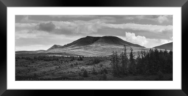 Y Mynydd Du - The Black Mountains (monochrome) Framed Mounted Print by Paddy Art