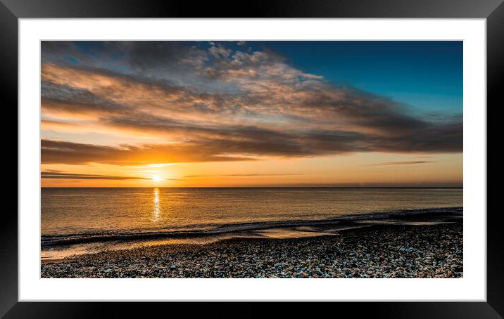 Sunrise English Channel Framed Mounted Print by Paul Tyzack
