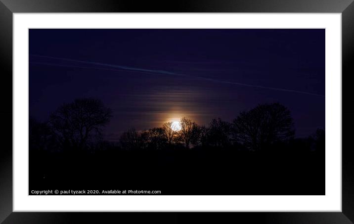 Full moon rise Framed Mounted Print by Paul Tyzack