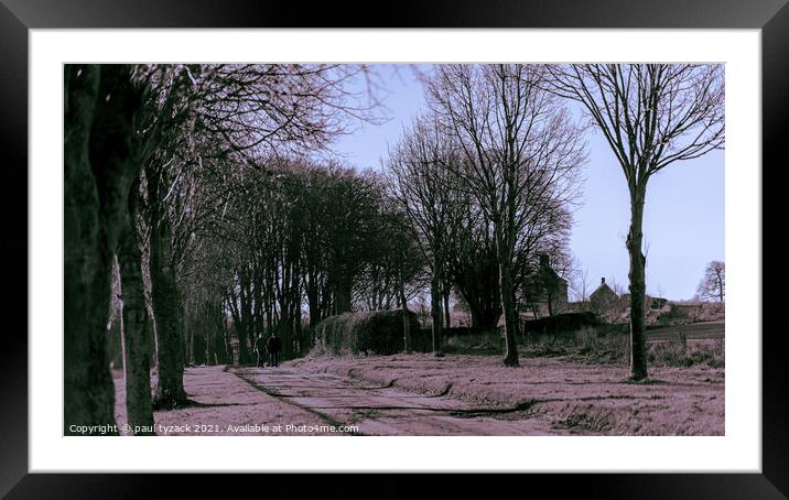 Walking through the trees Framed Mounted Print by Paul Tyzack